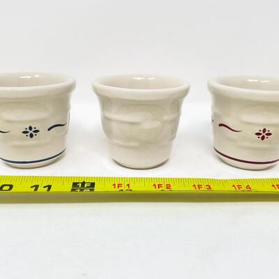 LONGABERGER POTTERY WOVEN TRADITIONS VOTIVE HOLDERS - SET OF 3