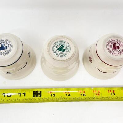 LONGABERGER POTTERY WOVEN TRADITIONS VOTIVE HOLDERS - SET OF 3