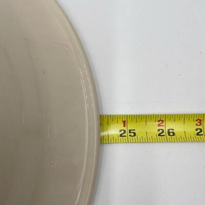 LONGABERGER POTTERY LARGE IVORY BOWL W/WROUGHT IRON STAND