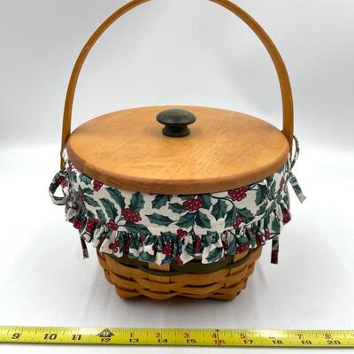 LONGABERGER 1993 CHRISTMAS COLLECTION â€œJINGLE BELLâ€ BASKET W/ LID