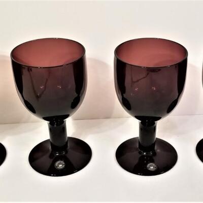 Lot #22  Set of 4 Deep Amethyst Goblets - Yugoslavia