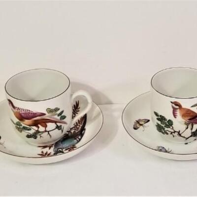 Lot #24  4 cups/saucers Historic Williamsburg pattern "Mottahedeh"