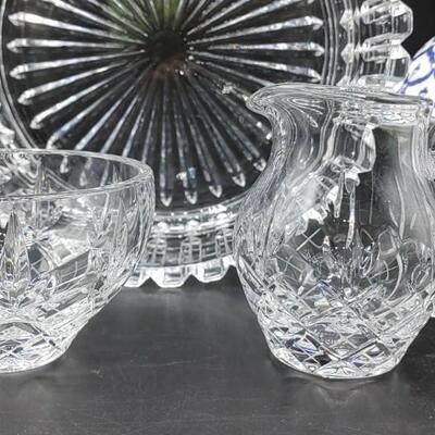 #91 Signed Crystal Sugar/Creamer Bowl & More