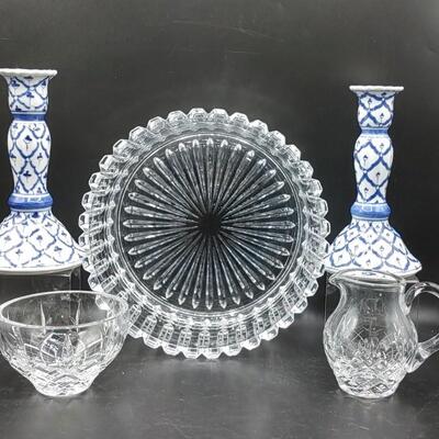 #91 Signed Crystal Sugar/Creamer Bowl & More