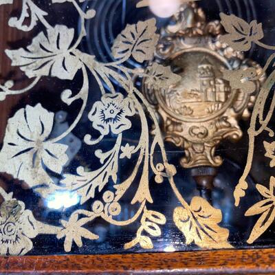  #92 Antique Oak Pressed Back Clock 