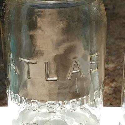 #94 (13) Vintage Mason Jars Blue & Clear
