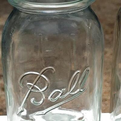 #94 (13) Vintage Mason Jars Blue & Clear