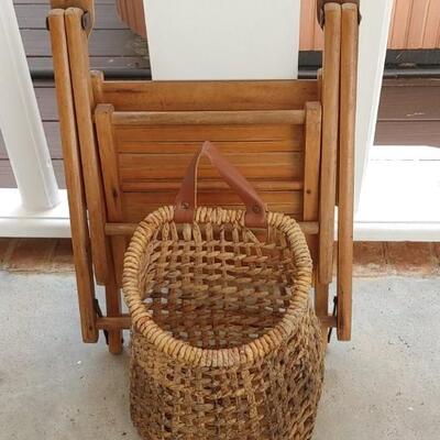 #96 Antique Paris Co. Toddler Chair & HM Basket