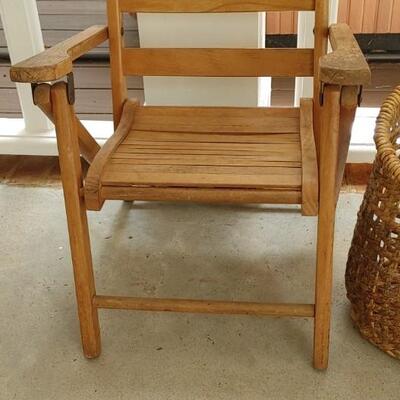 #96 Antique Paris Co. Toddler Chair & HM Basket