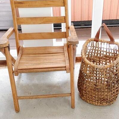 #96 Antique Paris Co. Toddler Chair & HM Basket