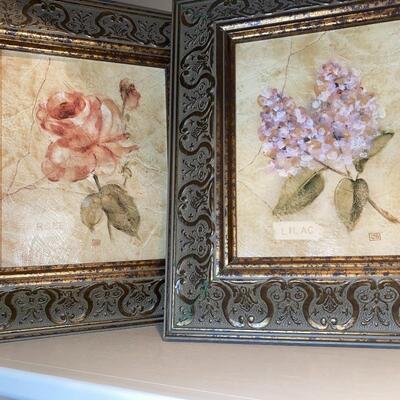 #99 Set Of (4) Stunning Floral Wall Art 