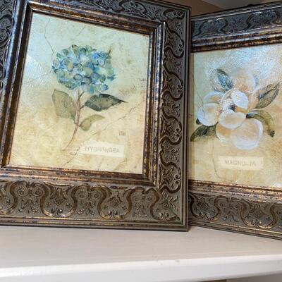 #99 Set Of (4) Stunning Floral Wall Art 