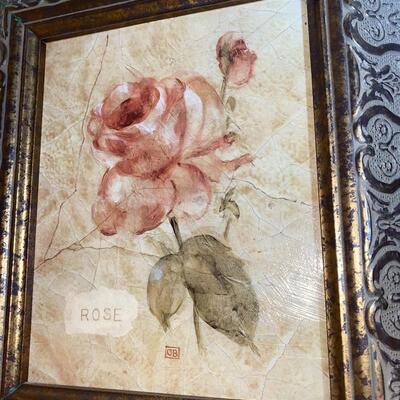 #99 Set Of (4) Stunning Floral Wall Art 