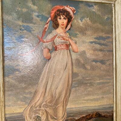 #100 (PR) Vintage Framed Pinkie & Blue Boy 