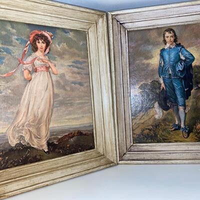 #100 (PR) Vintage Framed Pinkie & Blue Boy 