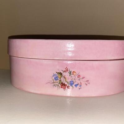 #101 Vintage Pink Ceramic Vanity Boxes 