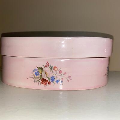 #101 Vintage Pink Ceramic Vanity Boxes 