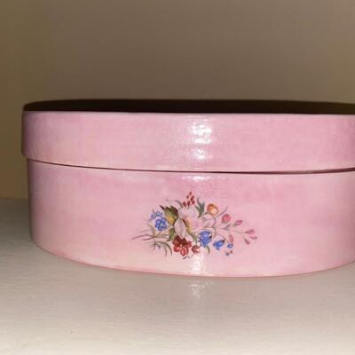 #101 Vintage Pink Ceramic Vanity Boxes 