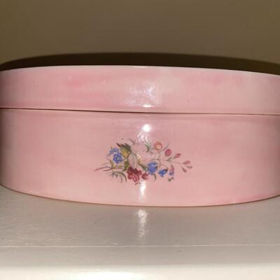 #101 Vintage Pink Ceramic Vanity Boxes 