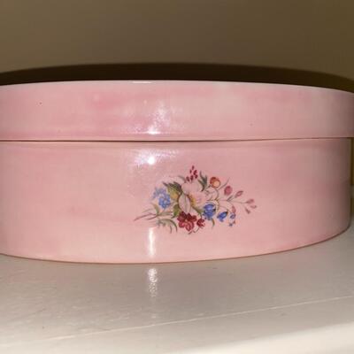 #101 Vintage Pink Ceramic Vanity Boxes 
