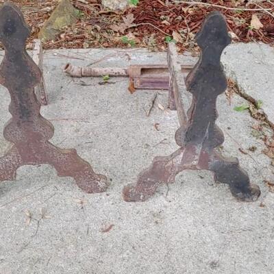 #103 Primitive Cast Iron Fire Dogs