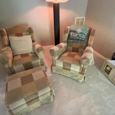 Lee Industries Rocking Chair with One Ottaman