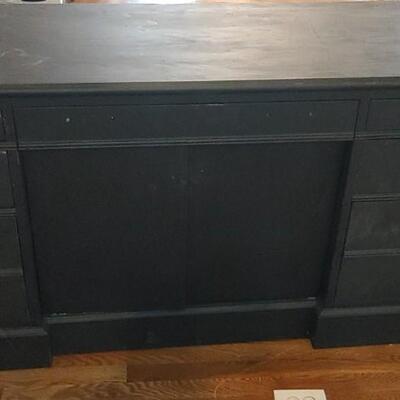 #109 Solid Oak Credenza Painted Black