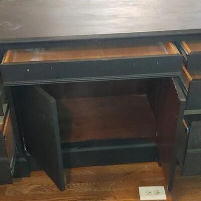 #109 Solid Oak Credenza Painted Black