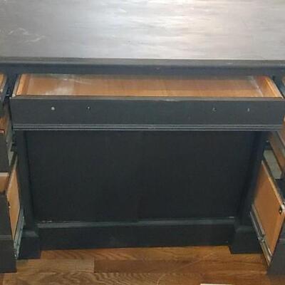 #109 Solid Oak Credenza Painted Black