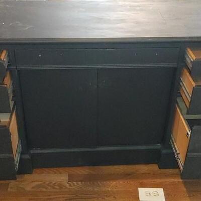 #109 Solid Oak Credenza Painted Black