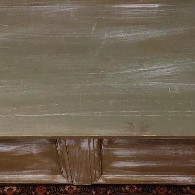 #114 Farm House Green Distressed Cedar Trunk/Coffee Table