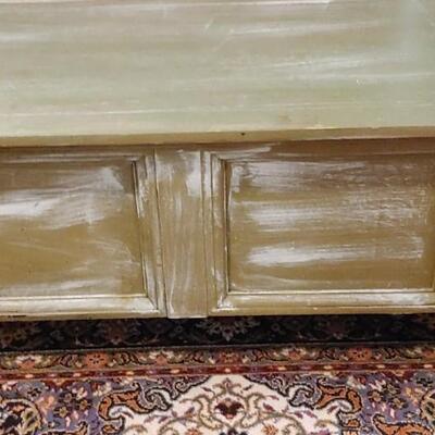 #114 Farm House Green Distressed Cedar Trunk/Coffee Table