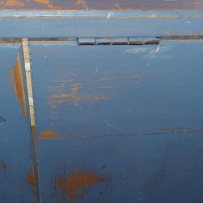 #115 Distressed Blue Wooden Child's Trunk/Table