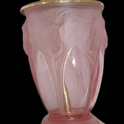 #120 Vintage Italian Glass Pink Lamp Pineapple Design