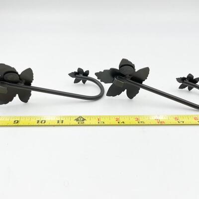 LONGABERGER WROUGHT IRON MAPLE LEAF WALL HOOKS SET OF 2
