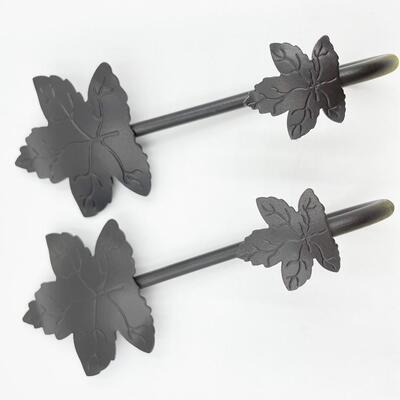 LONGABERGER WROUGHT IRON MAPLE LEAF WALL HOOKS SET OF 2