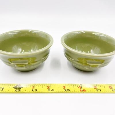 LONGABERGER POTTERY WOVEN TRADITIONS MINI BOWLS - SAGE