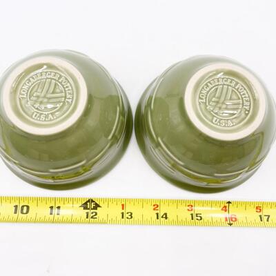 LONGABERGER POTTERY WOVEN TRADITIONS MINI BOWLS - SAGE