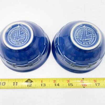 LONGABERGER POTTERY WOVEN TRADITIONS MINI BOWLS - CORNFLOWER BLUE