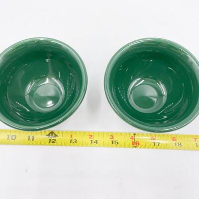 LONGABERGER POTTERY WOVEN TRADITIONS MINI BOWLS - IVY GREEN