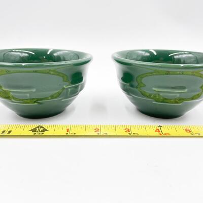 LONGABERGER POTTERY WOVEN TRADITIONS MINI BOWLS - IVY GREEN