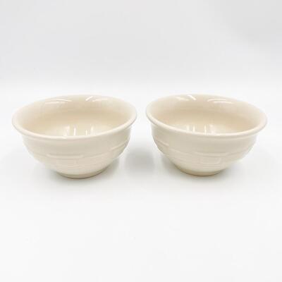 LONGABERGER POTTERY WOVEN TRADITIONS MINI BOWLS - IVORY