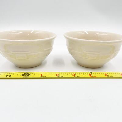 LONGABERGER POTTERY WOVEN TRADITIONS MINI BOWLS - IVORY