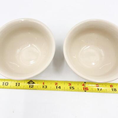 LONGABERGER POTTERY WOVEN TRADITIONS MINI BOWLS - IVORY