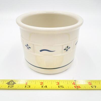 LONGABERGER POTTERY WOVEN TRADITIONS SMALL CROCK - CLASSIC BLUE