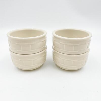 LONGABERGER POTTERY WOVEN TRADITIONS RAMEKINS - IVORY