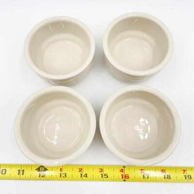 LONGABERGER POTTERY WOVEN TRADITIONS RAMEKINS - IVORY