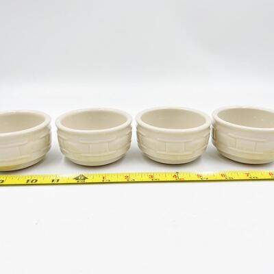 LONGABERGER POTTERY WOVEN TRADITIONS RAMEKINS - IVORY