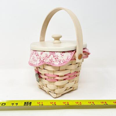 LONGABERGER 2001 AMERICAN CANCER SOCIETY â€œHOPEâ€ BASKET W/ LID