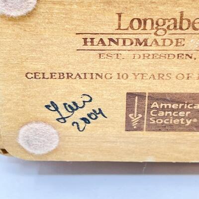 LONGABERGER 2004 AMERICAN CANCER SOCIETY â€œHORIZON OF HOPEâ€ BASKET W/ LID